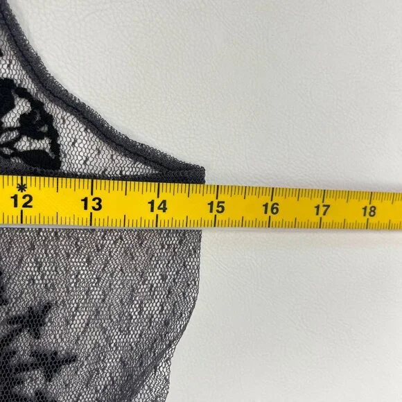 NWOT Johnny Was Biya Floral Mesh Embroidered Irregular Midi Dress Grey Size S - Picture 11 of 12